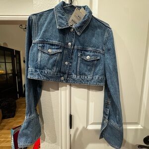Zara Indigo Cropped Denim Jacket